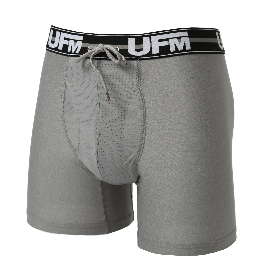 UFM Mens Polyester/Spandex 6 inch Inseam Boxer Brief Featuring UFM's  Exclusive Patented Adjustable Support Pouch, Max Support, White, 48-50 Waist